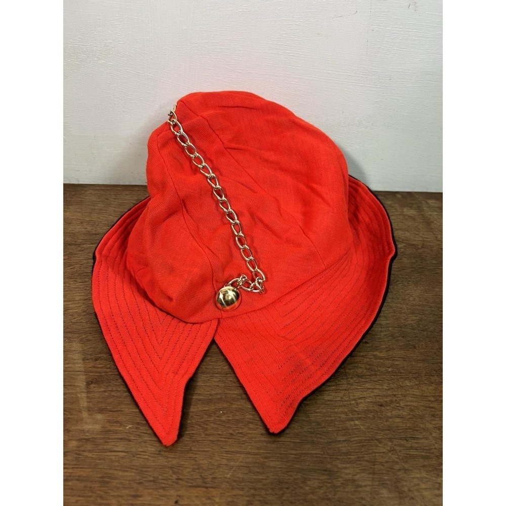 Vtg Mid Century Hat Flapper Girl Evelyn Exclusive Art Deco Red Cap Regal